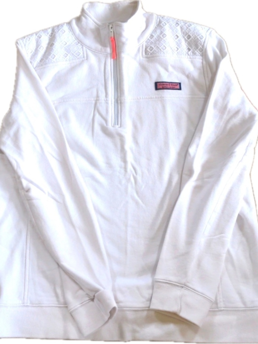 Vineyard Vines White Quarter-Zip Shep Shirt